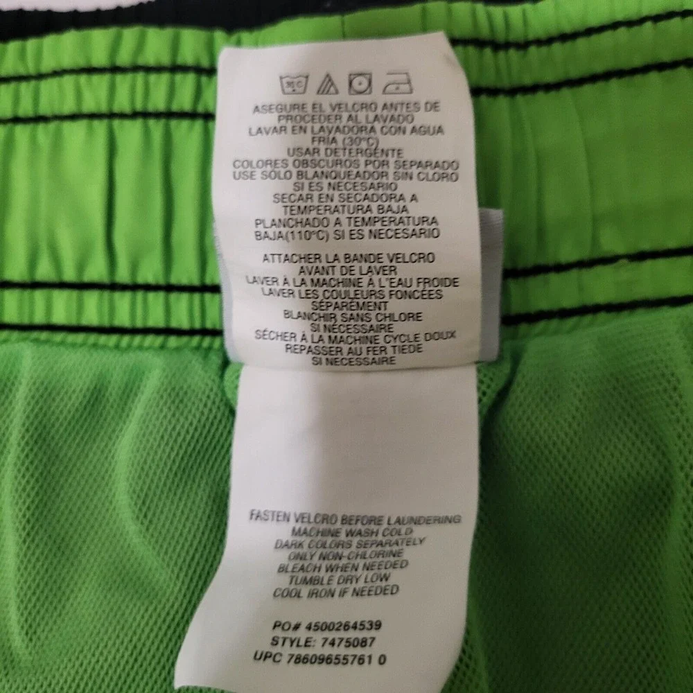 Speedos Men's Swim Trunks,‎ Black / Green Trim Design, Size XL
